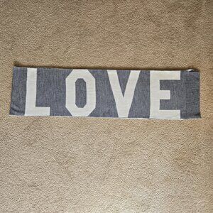Rebecca Minkoff Knit Scarf LOVE Grey White